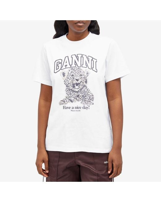 Ganni White Basic Relaxed T-Shirt