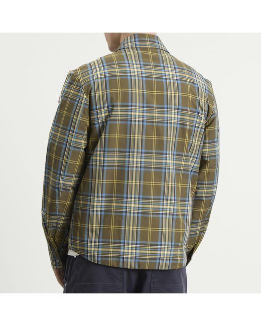 Moncler Green Eco Nylon Check Shirt Jacket for men