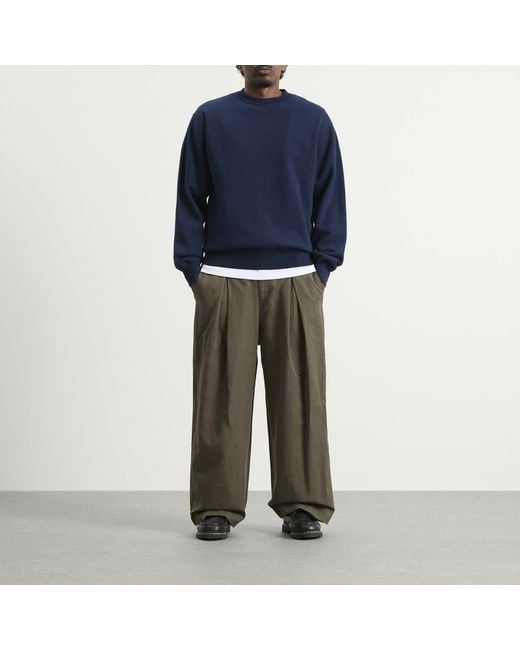 Beams Plus Blue Crew Sweatshirt for men