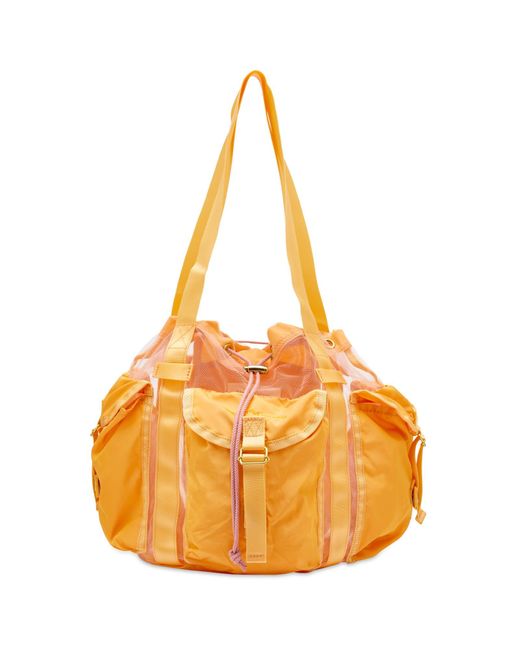 Beautiful People Orange Tafta Tulle Arice Drawstring Bag