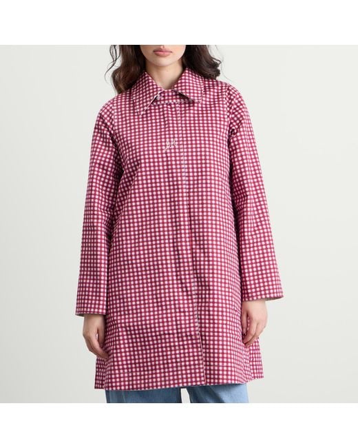 Damson Madder White Mercedes Bow Reversible Trench Coat