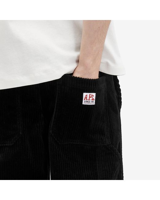 A.P.C. Black Fergus Corduroy Carpenter Pant for men