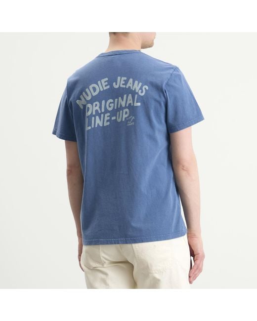 Nudie Jeans Blue Roy Og Line-Up T-Shirt for men