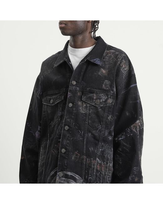 Balenciaga Black Washed Crayon Oversized Jacket for men
