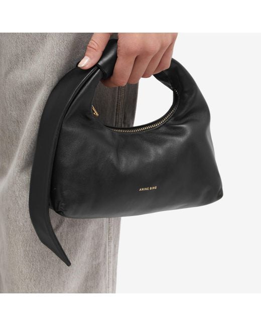 Anine Bing Black Leather Crossbody Bag