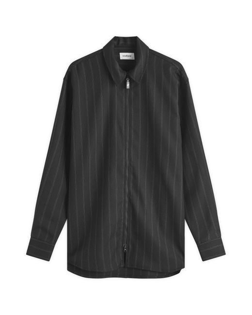 Soulland Black Derry Zip Shirt Jacket for men