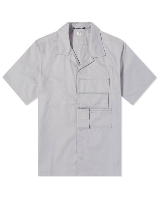 C P Company Gray Metropolis Gabardine S/S Shirt for men