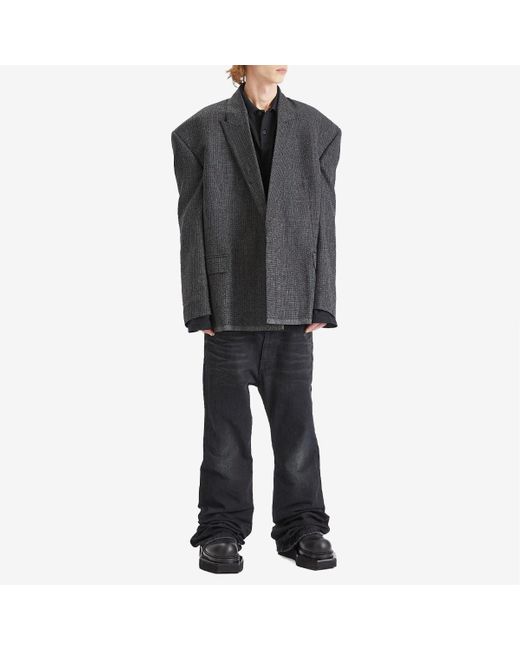 Balenciaga Gray Shadow Check Tailored Jacket for men