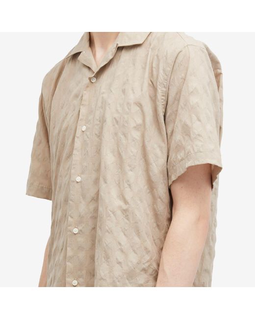 Gitman Brothers Vintage Natural Japanese Ripple Jacquard Camp Shirt for men