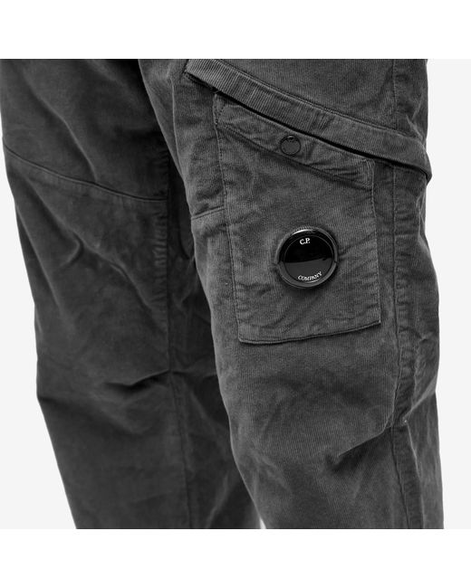 C P Company Gray Corduroy Loose Utility Pants for men