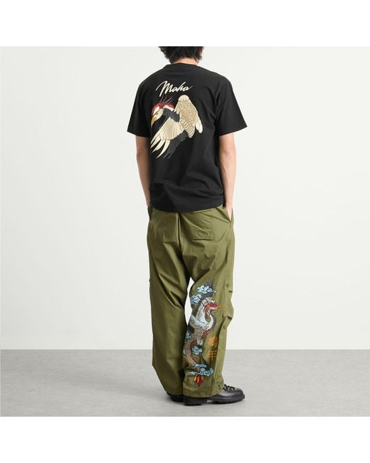 Maharishi Black Year Of The Crane T-Shirt for men