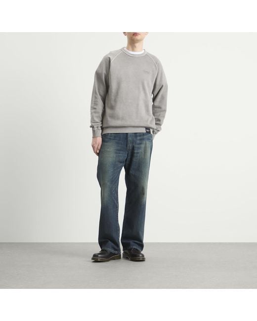 Neighborhood Gray Pigment Dyed Logo Sweatshirt for men