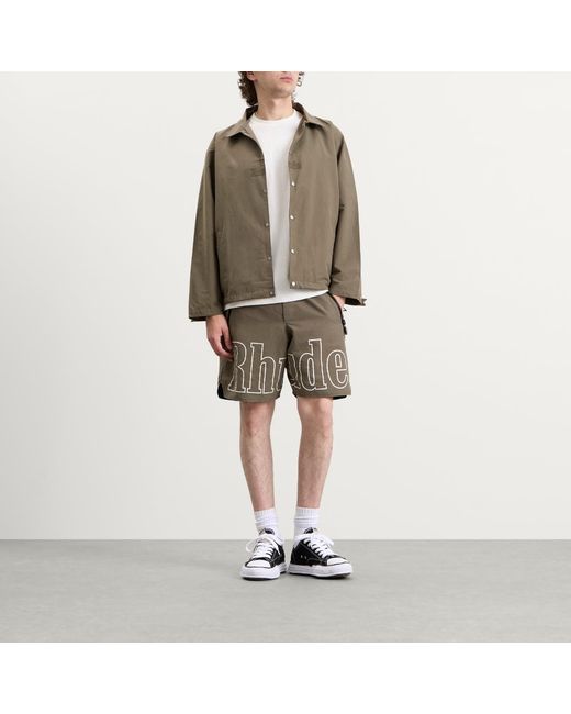 Rhude Green Logo Coaches Jacket for men