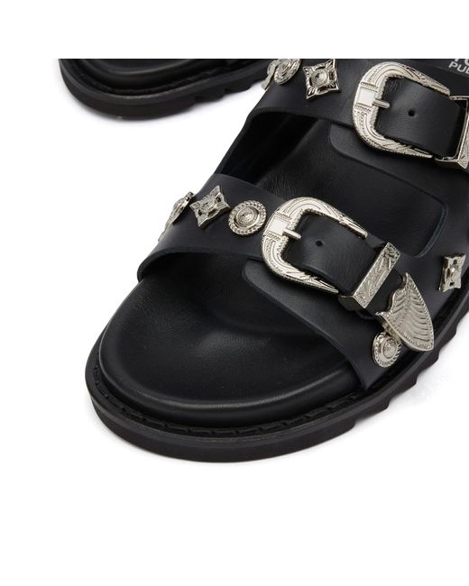 Toga Black Double Strap Sandals