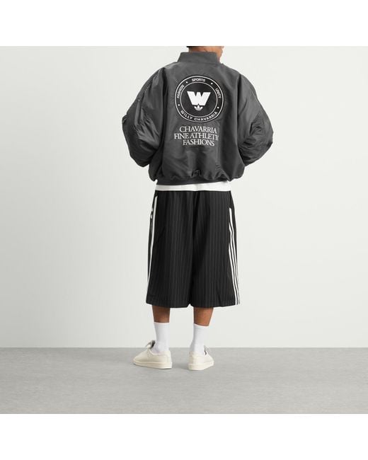 Adidas Black X Willy Chavarria Satin Bomber Jacket for men