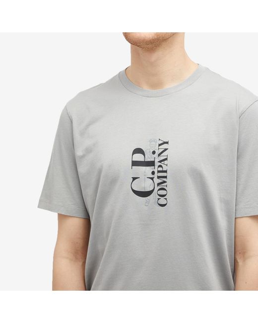 C P Company Gray Sailor Logo T-Shirt for men
