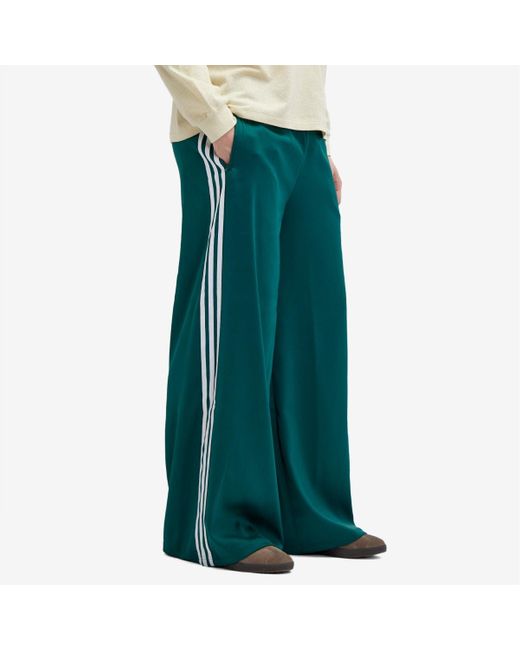 Adidas Green Wide Leg Satin Track Pant