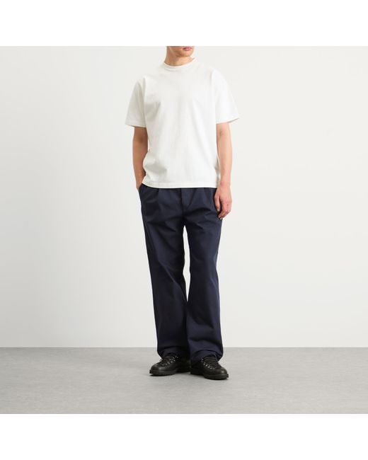 Stone Island Blue Marina Stretch Gabardine Pleated Trousers for men