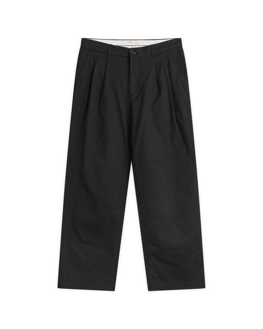 Norse Projects Gray Hestur Relaxed Twill Pleated Trousers for men