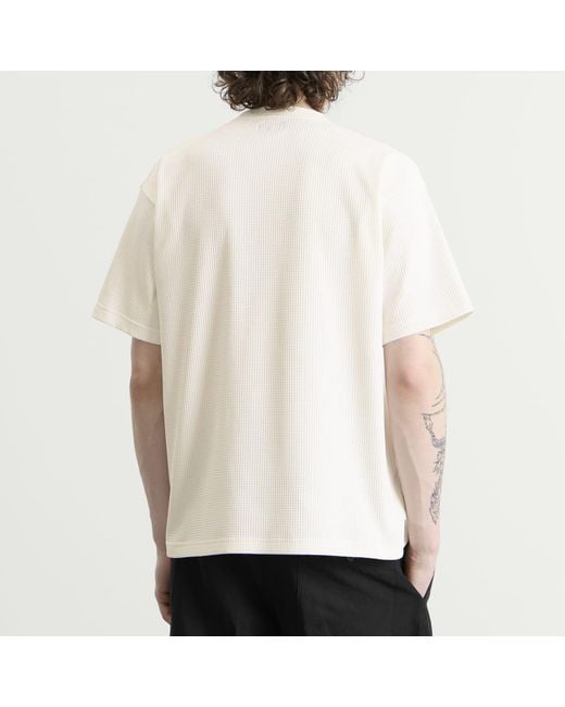 Beams Plus White Stretch Thermal T-Shirt for men