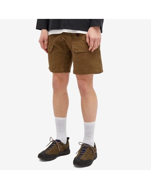 Gramicci Brown Canvas Equipment Shorts for men
