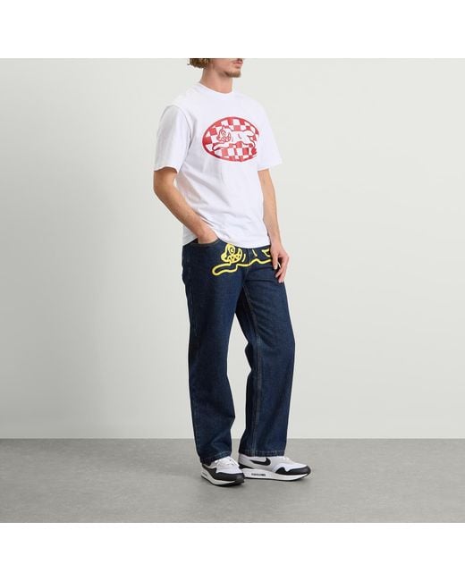 ICECREAM White Checker Running Dog T-Shirt for men
