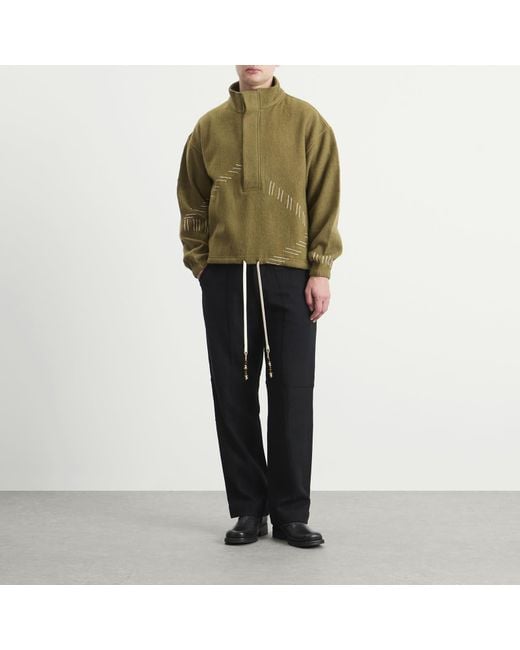 Kartik Research Green Beaded Kaza Jacket for men
