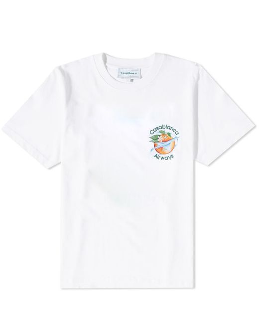 CASABLANCA White Orbit Orange T-shirt for men