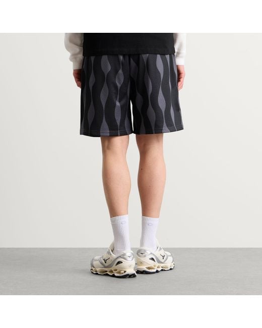 by Parra Blue Waved Mesh Shorts for men