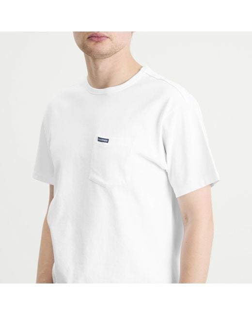 Dubbleware White Pocket Label T-Shirt for men