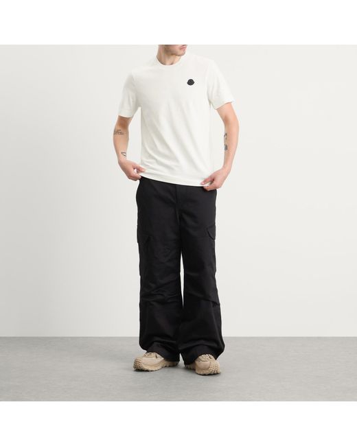 Moncler White Short Sleeve Cotton T-Shirt for men
