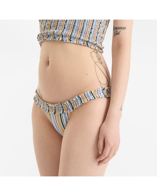 Faithfull The Brand Blue Tavira Bikini Bottom