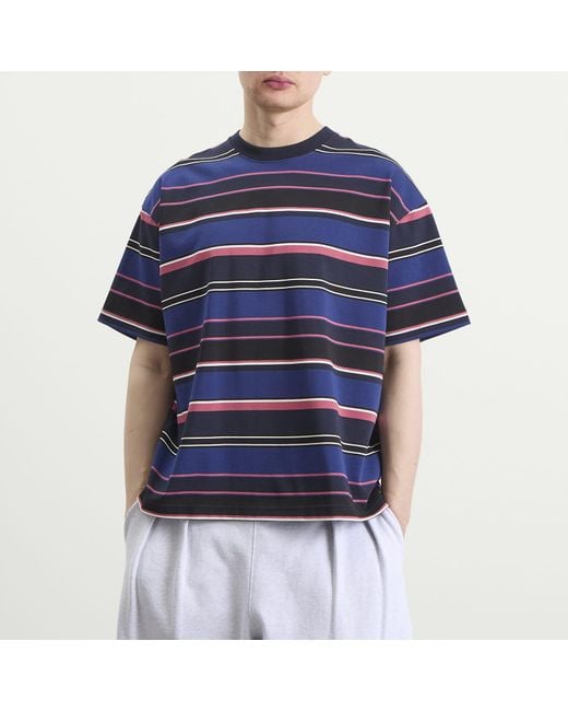 Beams Plus Blue Multi Stripe T-Shirt for men