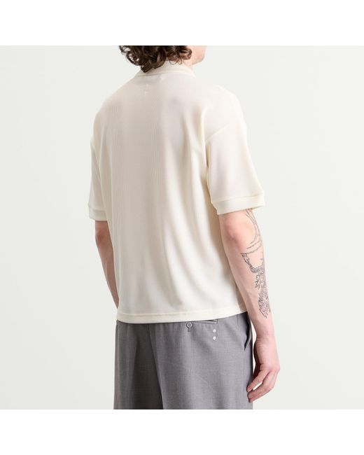 About Blank White Script Polo for men