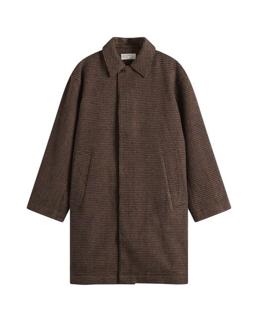Universal Works Brown Wool Tweed Mix Stan Coat for men