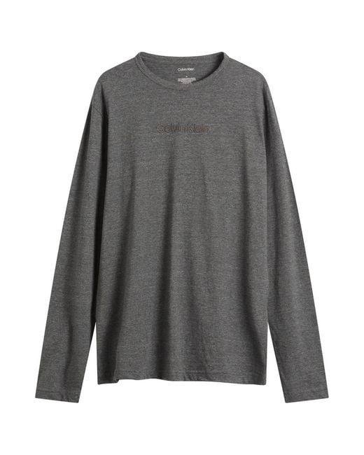 Calvin Klein Gray Flannel Pyjama Set for men