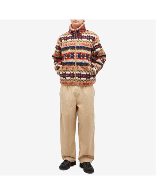 Human Made Red Nordic Fleece Jacket for men
