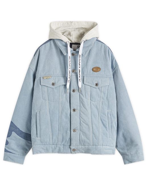 Aape By A Bathing Ape Blue Aape Padded Denim Jacket for men