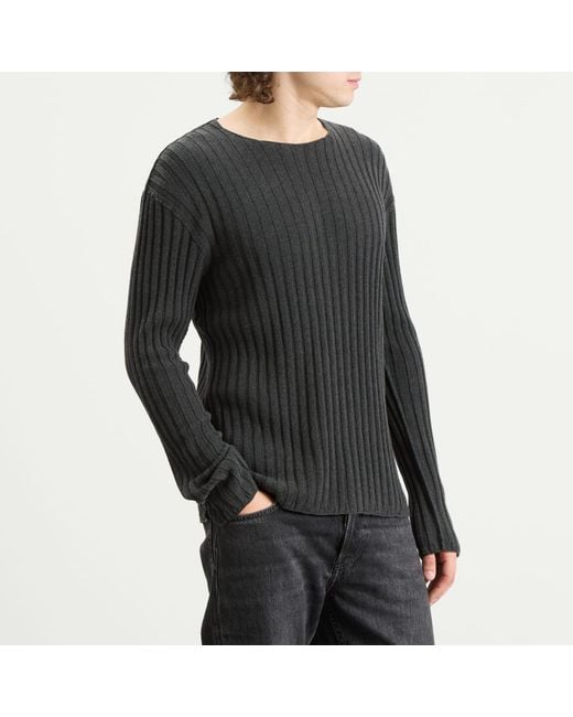 Acne Black Kartic Cotton Core Ribbed Jumper for men