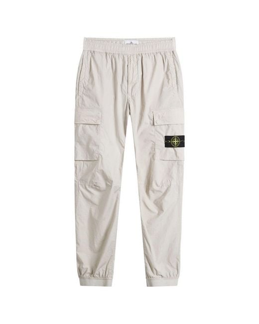 Stone Island Gray Tela Paracadute Cargo Trousers for men