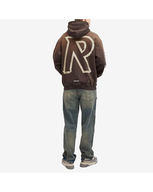 Represent Brown Masking Tape Initial Hoodie for men