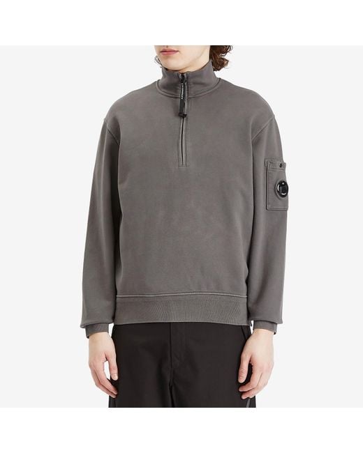 【新品】C.P. COMPANY Harfzip Sweat C.P. Company Half Zip Fleece Sweat Purple - Terraces Menswear