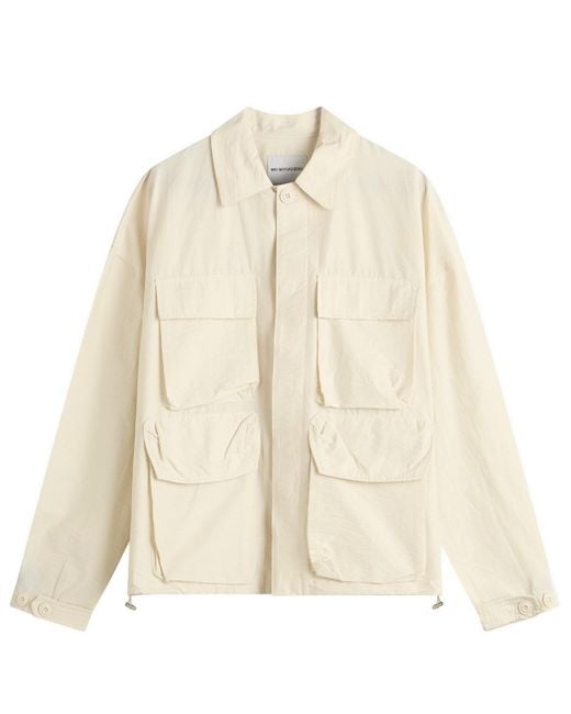 MKI Miyuki-Zoku Natural Washed Cotton Nylon Box Overshirt for men