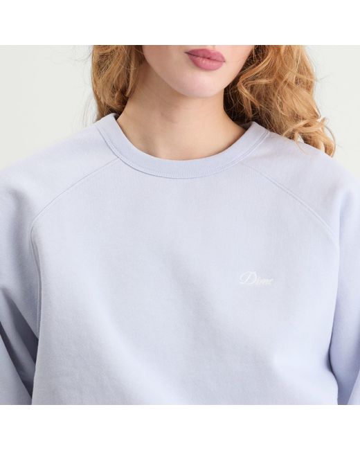 Dime Blue Cursive Logo Crewneck