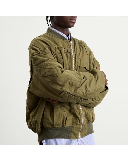 Junya Watanabe Green X Needles Cotton Nylon Bomber for men