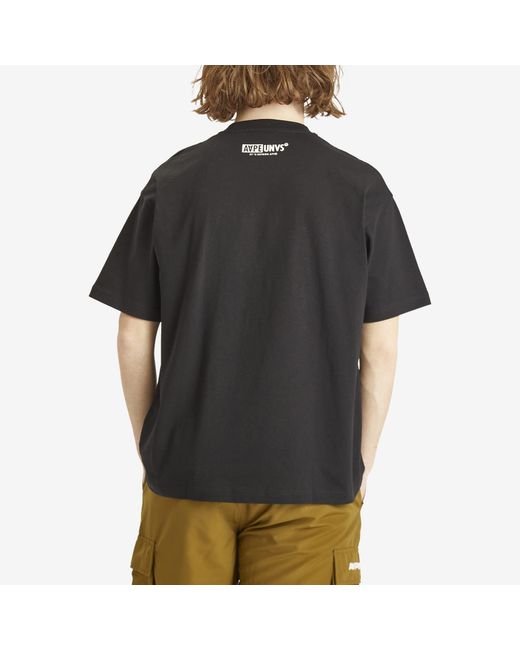Aape By A Bathing Ape Black Aape Union College T-Shirt for men