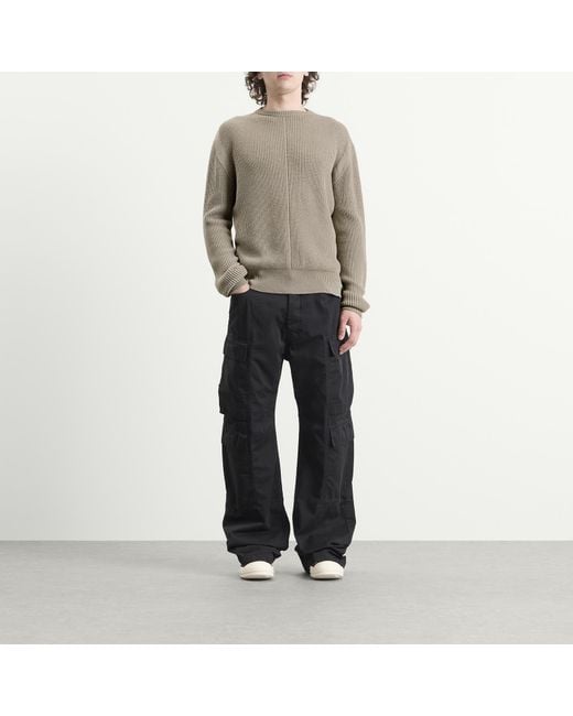 Rick Owens Gray Fisherman Round Neck Jumper for men