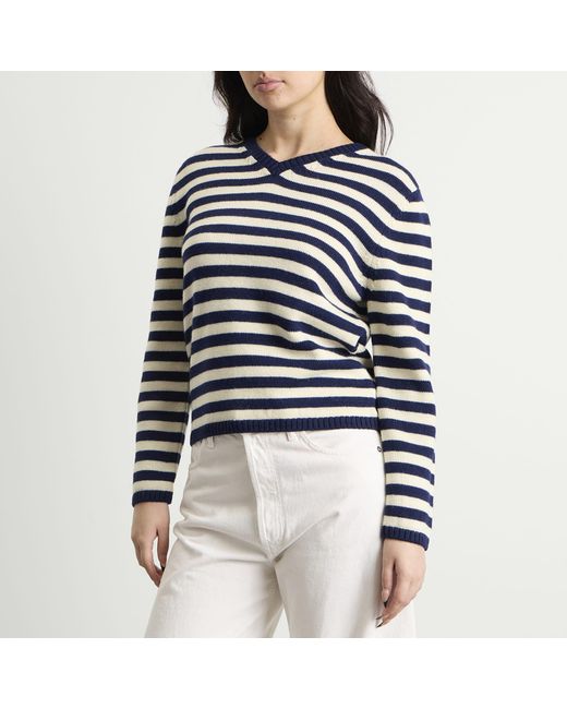 NOTHING WRITTEN Blue Molly V-Neck Pullover