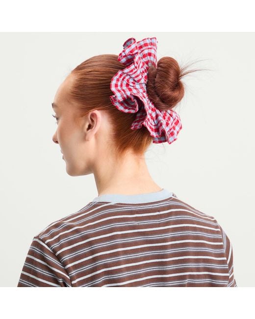 Damson Madder Red Frill Edge Scrunchie