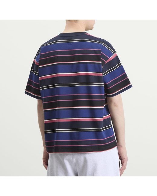 Beams Plus Blue Multi Stripe T-Shirt for men